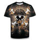 Bamaitu ein Stück Kurzarm ein Stück Zoro Anime T-Shirt Primary- und Sekundarschüler und Teenager 3D-Druck Trendy Top Burning Ace TXU1480 S geeignet für Gewicht 80-90 Jin [Jin gleich 0,5 kg]