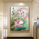 Estilo chino Lotus de alto valor DIY Relleno Coloración de loto acrílico pintado a mano y pintura al óleo de riqueza HY14066 30*40 cm Marco interno de madera maciza de espesor