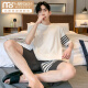 Modal pajamas men's summer thin cotton 2025 new short-sleeved cotton teenager home clothes Z679 cotton suit soft and skin-friendly M [Suggested 80-100 Jin [Jin equals 0.5 kg] wear]