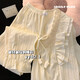 
Qiao Erchun and Autumn Style Pajamas with Chest Paddy for Women Summer Short Sleeve Three-Piece Set 2025 New Long Sleeve Trousers Home Clothing 9923 Pink [Bringing Chest Pad] M [Suggested to wear weight 80-100 Jin [Jin equals 0.5 kg]]
