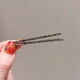 Exquisite hairpins for women, black one-word clips, high-end rhinestone side clips, headwear, elegant broken hair bangs clips, rhinestone one-word clips, 2 pcs