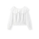 
Semir long-sleeved shirt for women short white embroidered romantic autumn 2025 ruffle one-shoulder shirt 107625105003