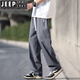 JEEP SPIRIT summer ice silk pants men's thin style 2025 new trendy loose straight pants men's breathable casual quick-drying trousers men K6636 military green L about 110~130Jin [Jin equals 0.5 kg] can be worn