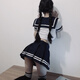 广权药业jk情趣内衣性感免脱睡衣床上约会战袍校园jk制服诱惑老公大码套装 蓝纱套装+9756灰+黑条纹袜 XL(建议120-135斤)