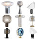 Luz de luz de noche de decoración Lámpara de escritorio de lujo Nordic Modern Simple Glass Sala de estar Lámpara de habitación Modelo de habitación M1047 Smoke Grey Botón grande Interruptor