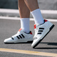 阿迪达斯（adidas）男鞋 25夏季新款运动鞋复古时尚撞色休闲鞋透气缓震防滑中帮板鞋 KK1283/白/黑/红/撞色小白鞋 44  码