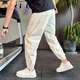 Jasons Harlen trousers men's summer nine-point pants handsome trendy quick-dry men's pants 2025 new small-foot casual pants trendy 1056 gray M