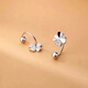 RSRDDY Old Phoenix 9999 sterling silver earrings four-leaf clover women's silver temperament sweet screw-buckle earrings for girls sterling silver four-leaf clover earrings Lao Fengxiang same style 2.99g limited time sale