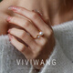 Yuansi VIVI Japanese Akoya seawater pearl ring diamond 18k gold thickened opening adjustable bull head gold model 9-11 ring 7-7.5mm