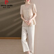 
Pier Cardin Mom Summer 2025 New Set Fashionable Middle-aged Women's Summer Short Sleeve Shirt Fashionable Wide Leg Pants Two-Pack Show 9435 Light Green Set L [Suggested 90-105Jin [Jin equals 0.5 kg]]