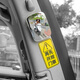 YWZR-Auto hintere Tür Öffnungs- und Ausgangsbeobachtungsspiegel Rückspiegel Autos Innenrückblick Spiegel Entfernung Blindfleck Weitwinkelspiegel Antikollision Revers Spiegel kreisförmiger Silberspiegel (1 Paar) + Gelb Warnaufkleber
