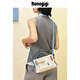 Guliang Jiji Kunogigi/Guliang Jiji Baustein Handtasche Kleine 25 neue Design mit echtem Leder Crossbody -Umhängetasche für Frauen Blau -Weiß -Bausteine