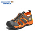 Skechers boys' drawstring toe-cap sandals 403763L charcoal gray/orange/CCOR 30