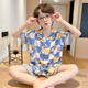 Yalu Kinderpyjamas Sommer kurzärmelig Ice Silk Boy Dinosaurier mittelgroß