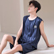 
Yimuqi summer men's pajamas men's children junior high school students ice silk summer thin vest pajamas summer large size love 9905 silver gray men L men (100-120 Jin [Jin equals 0.5 kg])