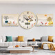 WCZ German modern simple sofa background wall paintings symbolize light luxury triple living room decorative paintings with clocks and perpetual calendar BG6624+BG6625+BG6626 Middle 70*70_left 70*50_2.5 meters-2.82