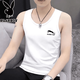 Playboy (Playboy) Herrenweste für Sommer Neue trendige Sport- und Fitnessweste schlanker Anpassungen in ärztem T-Shirt Ice Seidenbasis Sweatshirt 2-teilige China White + China Black Collection und Kauf M XL Empfohlen 165-180c110-125jin [Jin gleich 0,5 kg]