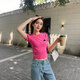 Adidas short T-shirt for women in summer new white campus style half-sleeved sports American top slim short-sleeved JV9859/shot one size one fake one compensation 2XL XXL Recommended 145-160f