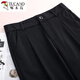 Pantalones cortados de carpintería para mujeres en verano 2025 Nuevos pantalones para mujeres de gran tamaño Harun Casco Mid-Tousers Traje de hielo Pantalones de seda Negro de siete puntos 2XL