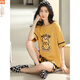 
Modal pajamas for women in summer 2025 new short-sleeved full-plaid suit Korean version for outdoor wear cartoon home clothes Y9856 M (recommended 75-95Jin [Jin equals 0.5 kg])