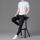 ZHIDOUDOU ice silk short sleeve shorts suit men's summer thin style with handsome casual sports suit including 13603 trousers suit gray M /165