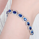 DL 1998 Fat Donglai same style sapphire bracelet for women s925 silver new style elegant versatile pavé blue zircon tanzanite 925 silver bracelet 17-20 cm adjustable