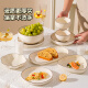 Ouoety Underglaze Colored TableWares Set 2025 Neue Schalen im Haushaltscreme-Stil von hoher Präzisionsschale und Häftstäbchen Haushaltsbewegungsschalen [10 Schalen 10 Teller] Yubai Dream 20-teiliges Set GB-854