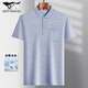 Septwolves (Septwolves) Sommer mittleren Männer aus dem mittleren Alter mit kurzem T-Shirt Daddy Anzug loser Revers halbärmelig mit mittleren und älteren Eisseide-T-Shirt ältere Kleidung T-Shirt-9855 Grau echte Tasche M 48/165