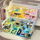 Chinesische Baustein Duplex Apartment Street View Cat Star Villa Hut Girl Serie versammelte Kinderspielzeug Wangwang Fashion Home 1048 Pellets