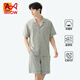 
Catman MIIOW super soft men's pajamas summer pure cotton short sleeve shorts lapel pure cotton youth home clothing men's spring and summer style suit 5E5155 [7A antibacterial Xinjiang cotton] XL 175 recommended weight 140-160Jin [Jin equals 0.5 kg]