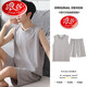 Langsha Pajamas Pajamas Shorts modales Modal Conjunto de dos piezas Casco de talla grande sin mangas para el hogar T12023 L TODAMA TAMAÑO