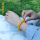 Her Generation Natural Beeswax Amber Date-Shaped Bracelet Premium Russian Chicken Butter Yellow Bracelet Comes with Certificate Birthday Gift for Boyfriend 10*12MM 1(766491)