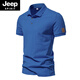 JEEP SPIRIT美式复古珠地棉男士polo.衫纯色休闲商务通勤短袖T恤夏季半袖翻领 紫色(AQ新691) M M(100-120斤)