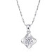 PT950 Platinum Necklace, Girlfriend Gift, Platinum Necklace, Versatile Jewelry, Diamond Pendant for Women, Love Pendant + (Flower Chain) Light Luxury Style