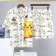 Mu Fengqing pajamas men's summer short-sleeved cartoon teenager junior high school student cardigan home clothes plus fat plus size men's pajamas 6624 short-sleeved suit M standard (high 165100Jin [Jin equals 0.5 kg])
