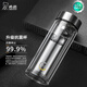 希诺（HEENOOR）玻璃杯双层隔热高硼硅杯子家用喝水男女便携车载水杯商务茶杯 E-6636-深蓝-400ml-礼盒装