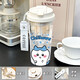 Usaqi water cup Jiyikawa water cup for girls summer transparent cup outdoor portable high-value student straw cup BXAO14108 Xiaoji cool summer [500ML white]-painted printing