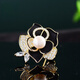 DCOIN camellia brooch women's high-end freshwater anti-exposure pin pearl corsage silk scarf buckle for mother's birthday gift camellia brooch gift box white