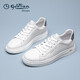 金利来男鞋2025春季款时尚休闲板鞋男轻质简约软底舒适小白鞋男系带男鞋 白色739 40 （欧码，偏大一码）