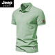 JEEP SPIRIT美式复古珠地棉男士polo.衫纯色休闲商务通勤短袖T恤夏季半袖翻领 紫色(AQ新691) M M(100-120斤)