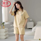 Langsha Light Luxury Pyjamas für Frauen in Sommer-Baumwollshorts-Shorts Einfacher ungezwungener Baumwollstil für Outdoor-Kleidung Z9855 M 80-100JIN [Jin gleich 0,5 kg]