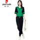 皮尔卡丹（pierre cardin）冰|丝休闲套装女士2025夏季新款宽松大版女装时尚减龄短袖运动服 (1389)黑色 M (建议100斤以下)