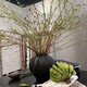 Neue chinesische einfache Keramik matte schwarze Keramikglas Vase-Sensing Wohnzimmerzubehör Licht Luxusblumenarrangement mittelalterliche Ornamente 9273-3