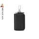 Bolsa de espantapájaros Bolsos de cuero genuino de cuero de cuero pequeño de los hombres Cupón de almacenamiento de cintura montada en la cinetilla de vaca Protección de la llave de la llave de cuero Negro-Modelo actualizado_ dos tipos de entrega aleatoria