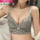 
Modal widened side-closed anti-sagging bra small breast thickened adjustment underwear thin style exterior high-end white (boutique gift box) Valentine's Day gift M 70A [2.5c thick cup]