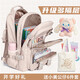 Japonés Juvenil High School Student School Bag Femenina de secundaria Mochila Gran capacidad Mochila Femenina de la escuela primaria Bolsa de hombro Mochila para alumnos del campus 12047 Hoshino Gray + 6 piezas Conjunto de muñeca de conejo