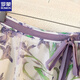 罗蒙（ROMON）碎花优雅半身裙2025夏季新款气质印花垂感系带中长款洋气 浅紫色 L 90-105斤
