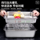 Luohua stainless steel drain basket enlarged rectangular basin sieve large wash basin punching filter basin oil leakage basin thickened basin sieve 32*22*7 large hole drain