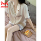 Catman (Miiow) Ice Seide Pyjamas für Frauen im Sommer Neue Seidenshorts Shorts Home Clothing Set können draußen im Sommer hellgelb #YX-9214 m getragen werden [75-98] Jin [Jin entspricht 0,5 kg]