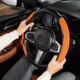 Car suede steering wheel cover winter sweat-absorbent anti-slip ultra-thin D-type cassette handlebar cover for all seasons for men and women 4S grade suede leather carbon black sweat-absorbent and anti-slip